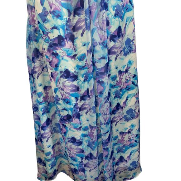 Handmade Floral Chiffon Strapless Maxi Dress Babydoll Pleated Feminine Festival - Picture 7 of 12